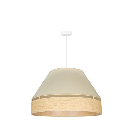 Duolla - Luster na sajli YUTE AVIGNON 1xE27/15W/230V prečnik 60 cm krem/bež