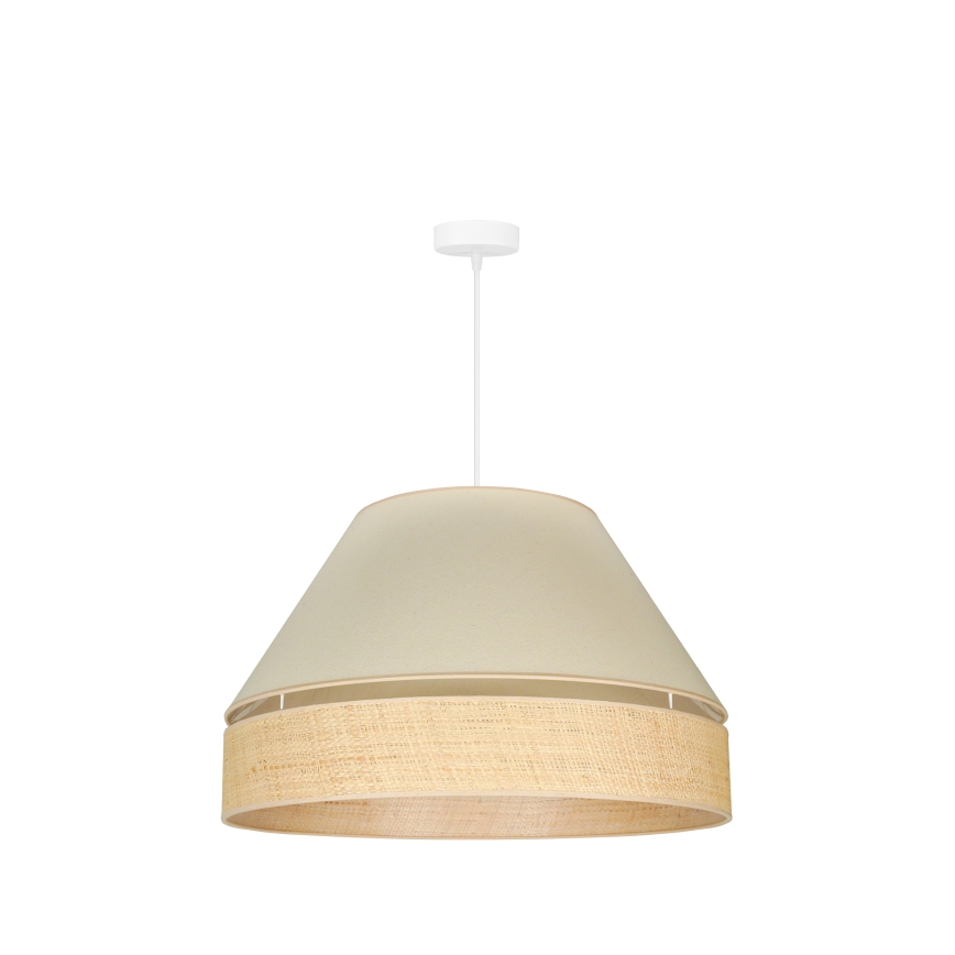 Duolla - Luster na sajli YUTE AVIGNON 1xE27/15W/230V prečnik 60 cm krem/bež