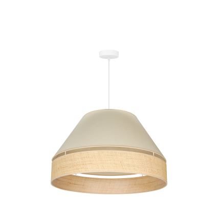 Duolla - Luster na sajli YUTE AVIGNON 1xE27/15W/230V prečnik 60 cm krem/bež