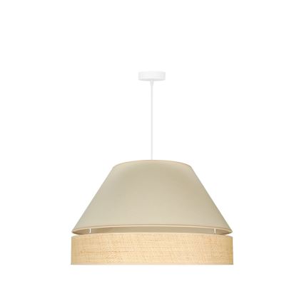 Duolla - Luster na sajli YUTE AVIGNON 1xE27/15W/230V prečnik 60 cm krem/bež