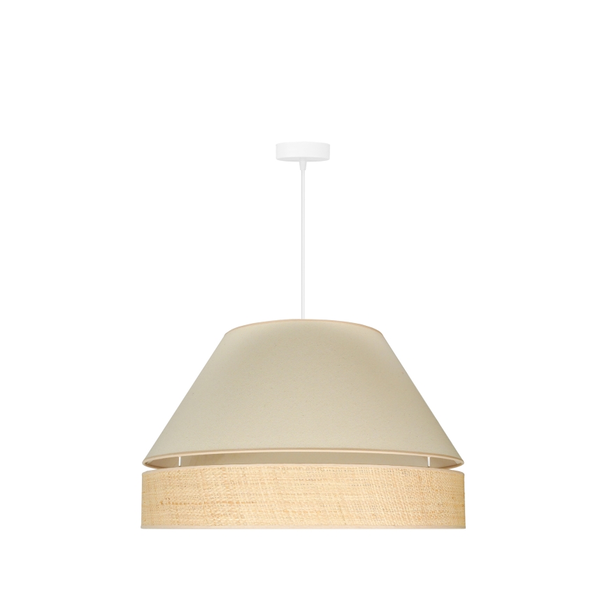 Duolla - Luster na sajli YUTE AVIGNON 1xE27/15W/230V prečnik 60 cm krem/bež