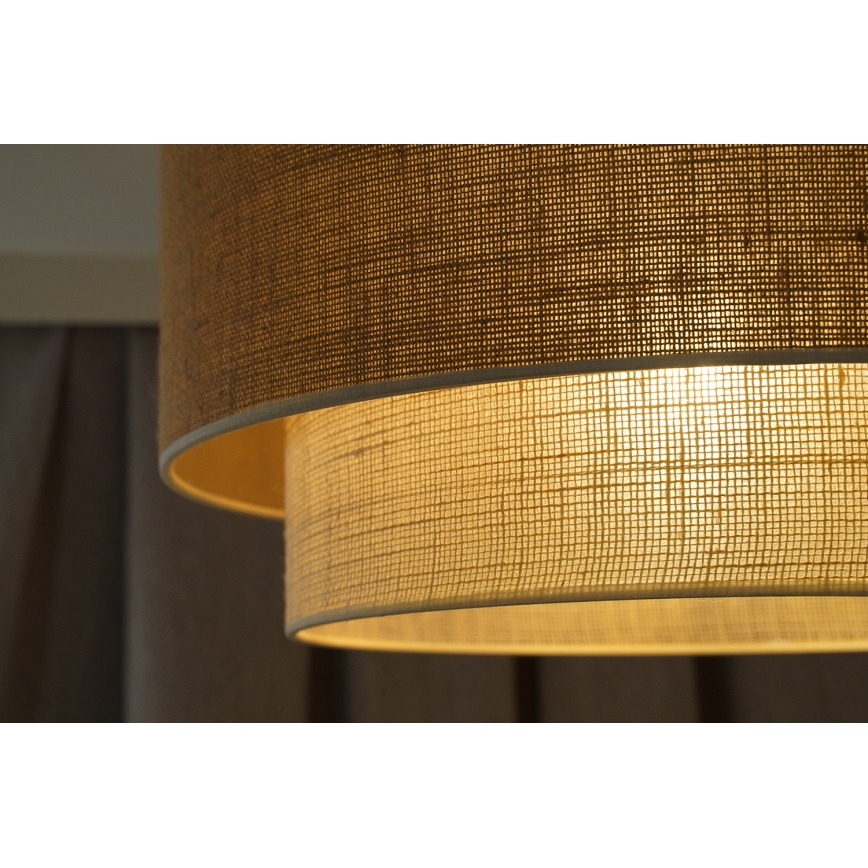 Duolla - Luster na sajli YUTE BOHO 3xE27/15W/230V, prečnik 60 cm, braon/krem