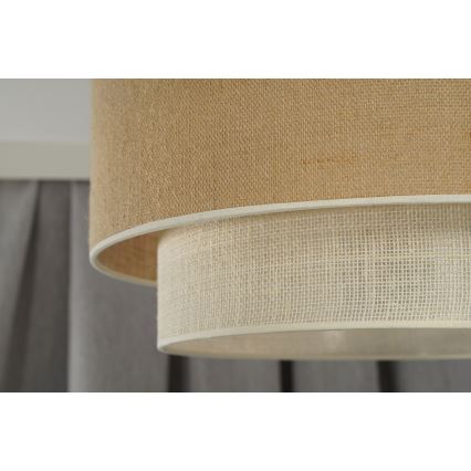 Duolla - Luster na sajli YUTE BOHO 3xE27/15W/230V, prečnik 60 cm, braon/krem