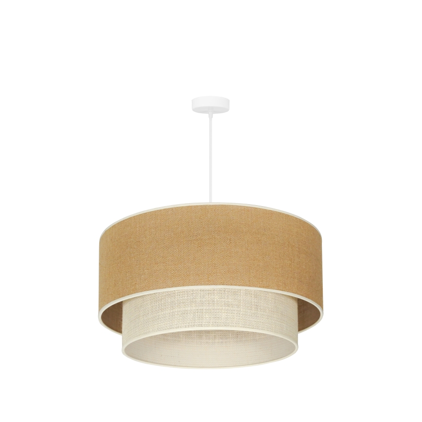 Duolla - Luster na sajli YUTE BOHO 3xE27/15W/230V, prečnik 60 cm, braon/krem