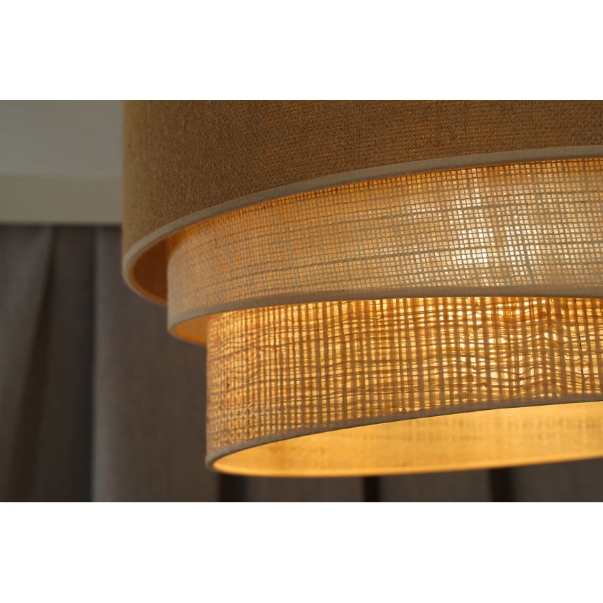 Duolla - Luster na sajli YUTE TRIO 1xE27/15W/230V prečnik 45 cm braon/siva/bež