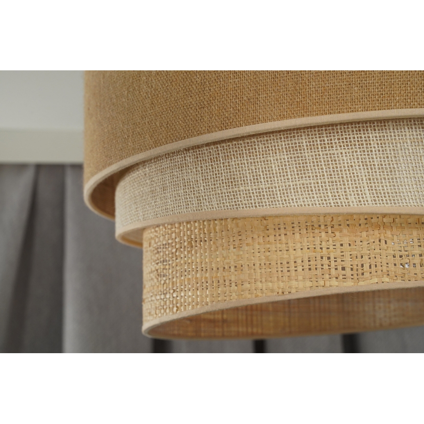Duolla - Luster na sajli YUTE TRIO 3xE27/15W/230V, prečnik 60 cm, braon/siva/bež