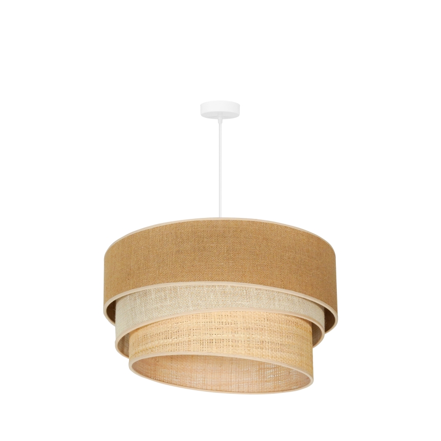 Duolla - Luster na sajli YUTE TRIO 3xE27/15W/230V, prečnik 60 cm, braon/siva/bež