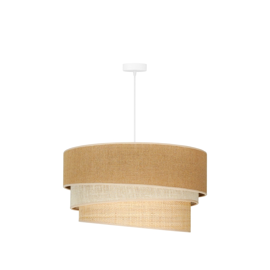 Duolla - Luster na sajli YUTE TRIO 3xE27/15W/230V, prečnik 60 cm, braon/siva/bež