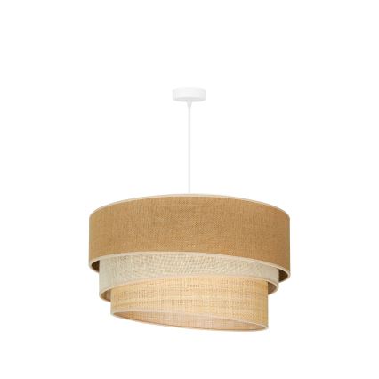 Duolla - Luster na sajli YUTE TRIO 3xE27/15W/230V, prečnik 60 cm, braon/siva/bež