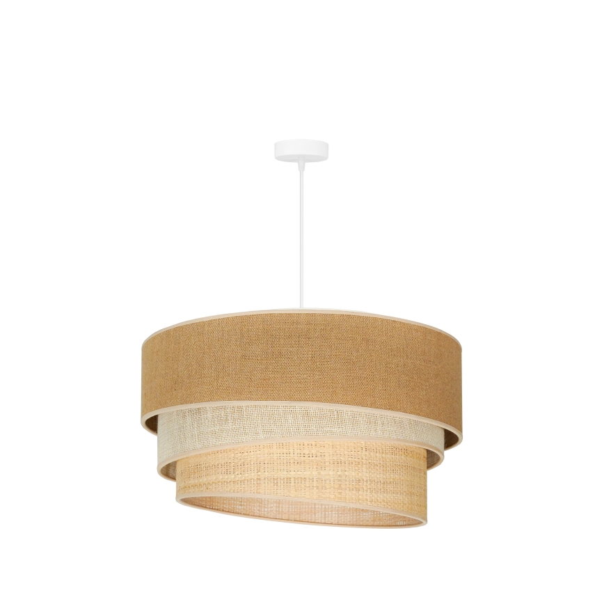 Duolla - Luster na sajli YUTE TRIO 3xE27/15W/230V, prečnik 60 cm, braon/siva/bež