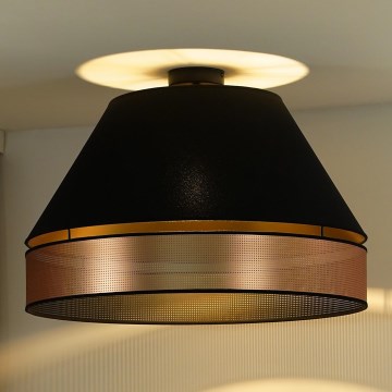 Duolla - Nadgradni plafonski luster COPPER SHINY 1xE27/15W/230V, prečnik 60 cm, crna/bakarna