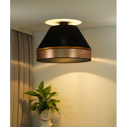 Duolla - Nadgradni plafonski luster COPPER SHINY 1xE27/15W/230V, prečnik 60 cm, crna/bakarna