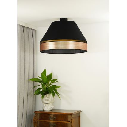 Duolla - Nadgradni plafonski luster COPPER SHINY 1xE27/15W/230V, prečnik 60 cm, crna/bakarna