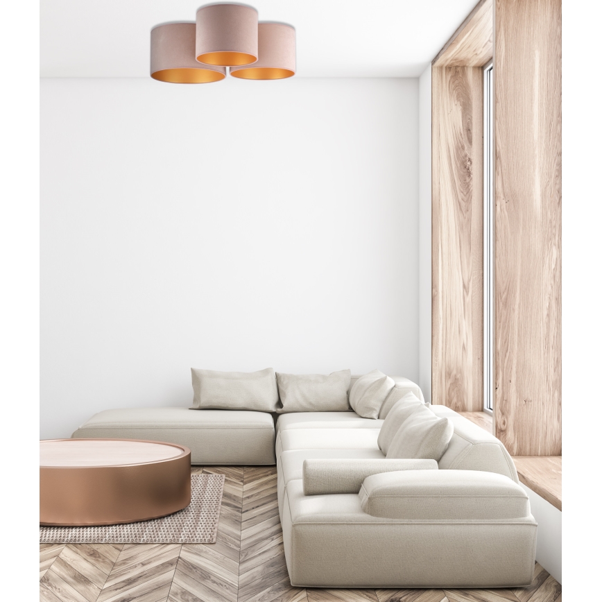 Duolla - Plafonska svetiljka ROLLER TRIO 3xE27/60W/230V braon