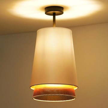 Duolla - plafonski luster BELL SHINY 1xE27/15W/230V prečnik 25 cm bela/bakarna