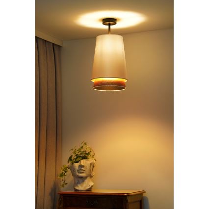 Duolla - plafonski luster BELL SHINY 1xE27/15W/230V prečnik 25 cm bela/bakarna