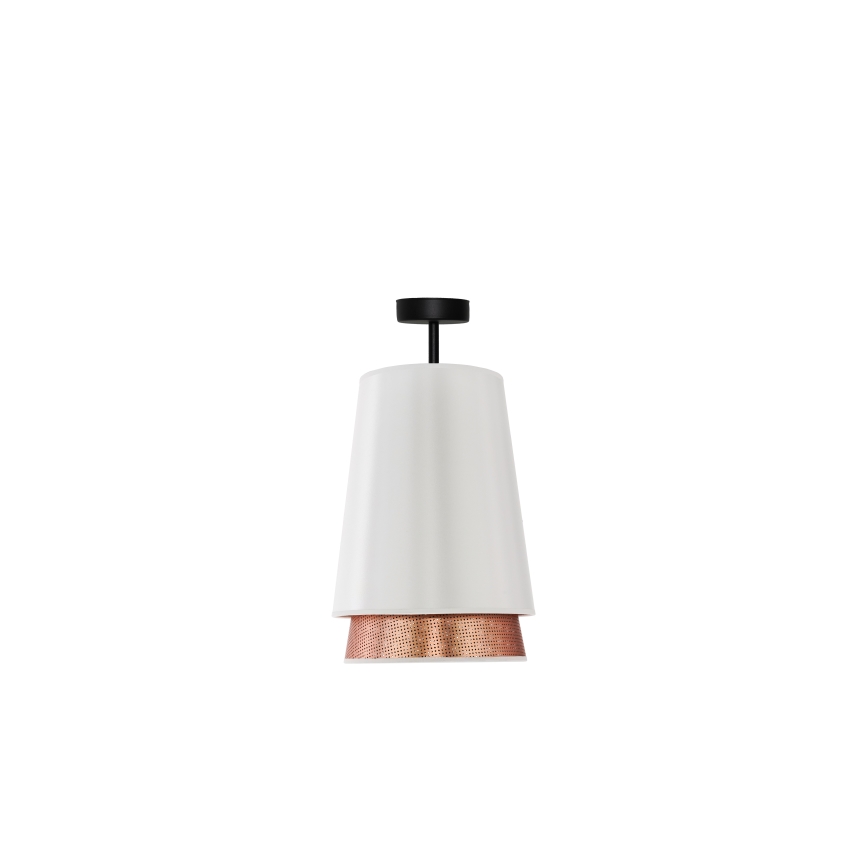 Duolla - plafonski luster BELL SHINY 1xE27/15W/230V prečnik 25 cm bela/bakarna