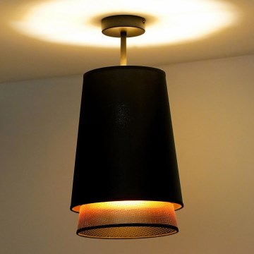 Duolla - Plafonski luster BELL SHINY 1xE27/15W/230V, prečnik 25 cm, crna/bakrena