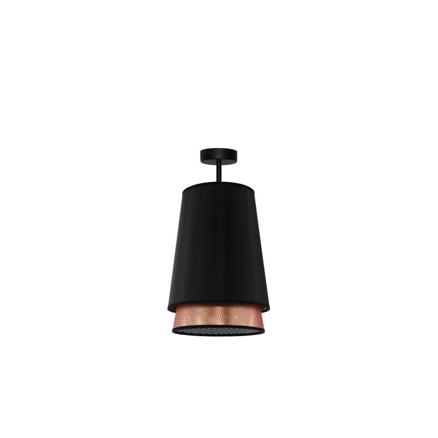 Duolla - Plafonski luster BELL SHINY 1xE27/15W/230V, prečnik 25 cm, crna/bakrena