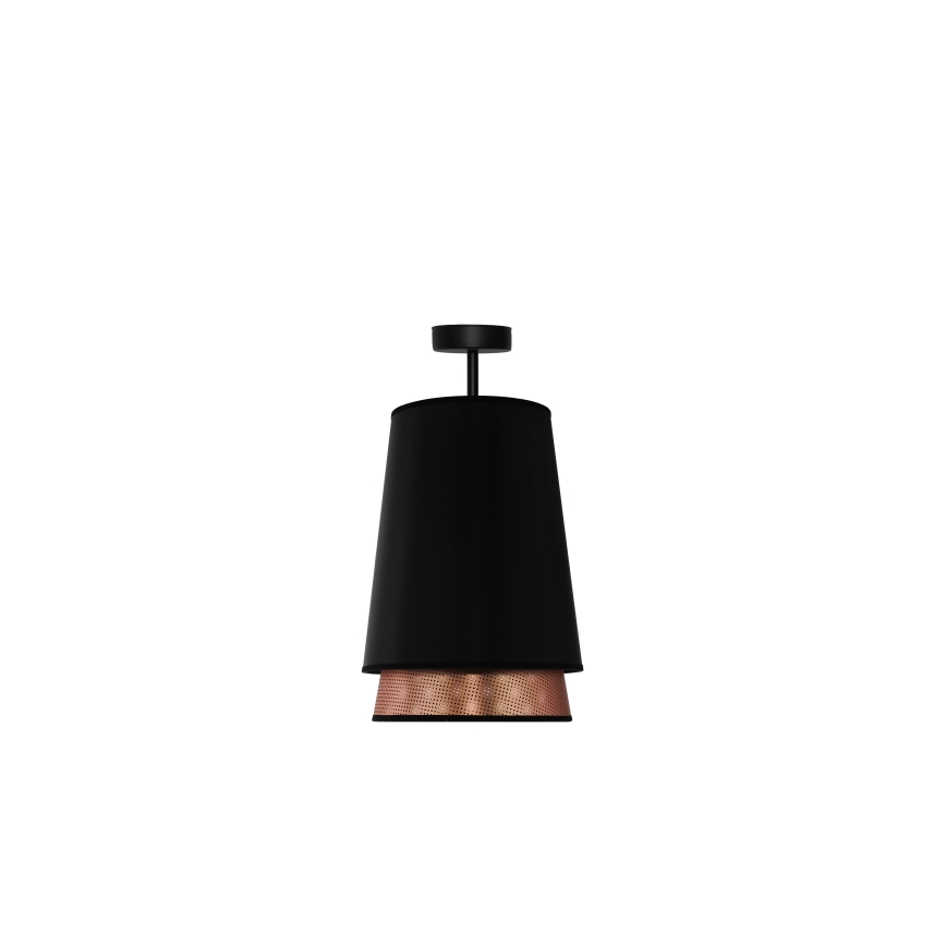 Duolla - Plafonski luster BELL SHINY 1xE27/15W/230V, prečnik 25 cm, crna/bakrena