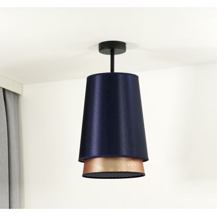 Duolla - Plafonski luster BELL SHINY 1xE27/15W/230V prečnik 25 cm plava/bakrena