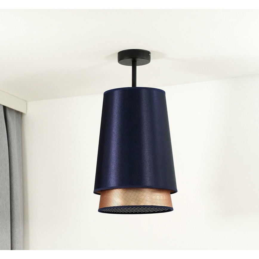 Duolla - Plafonski luster BELL SHINY 1xE27/15W/230V prečnik 25 cm plava/bakrena