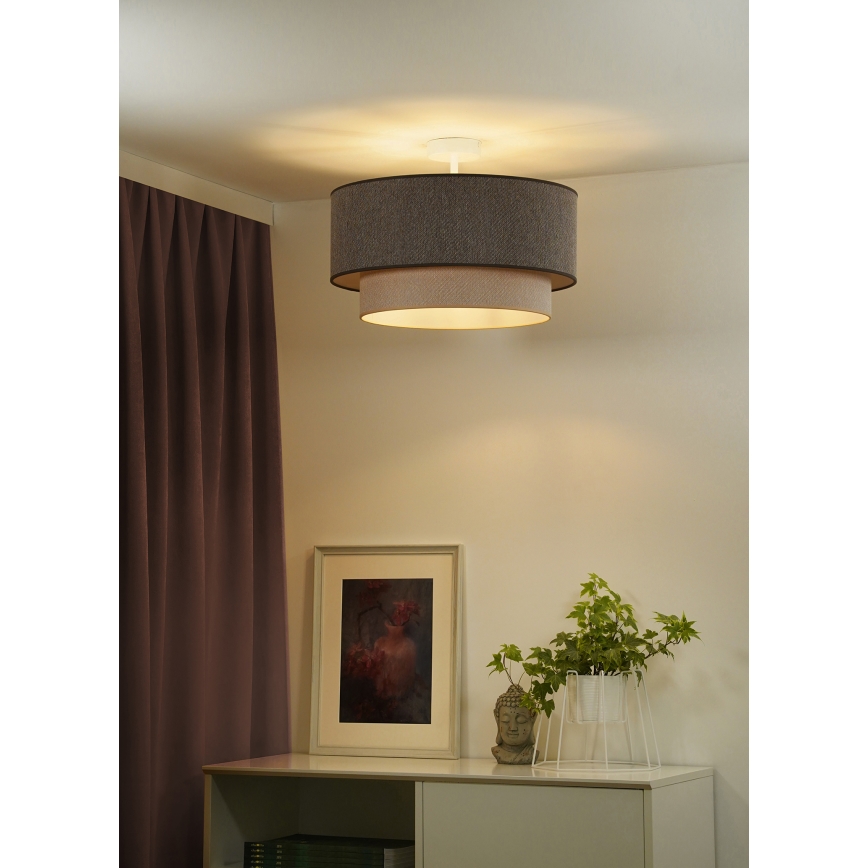 Duolla - Plafonski luster BOHO ECO RECYCLING 1xE27/15W/230V Ø 45 cm braon/krem