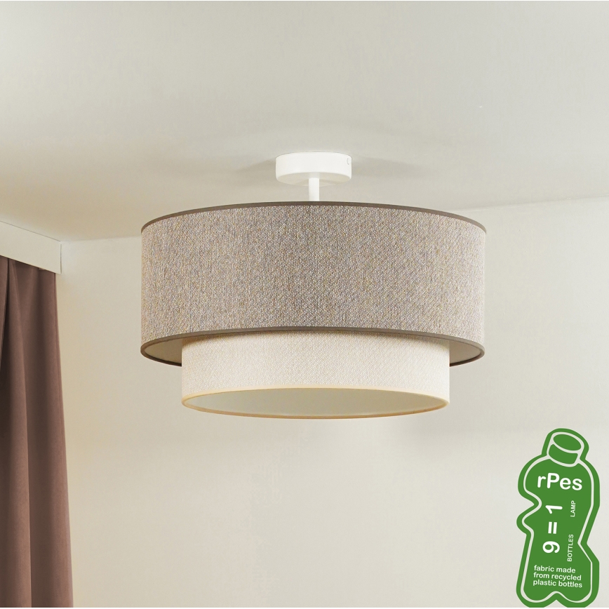 Duolla - Plafonski luster BOHO ECO RECYCLING 1xE27/15W/230V Ø 45 cm braon/krem
