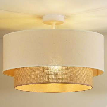 Duolla - Plafonski luster BOHO za površinsku montažu 1xE27/15W/230V prečnik 45 cm krem/braon