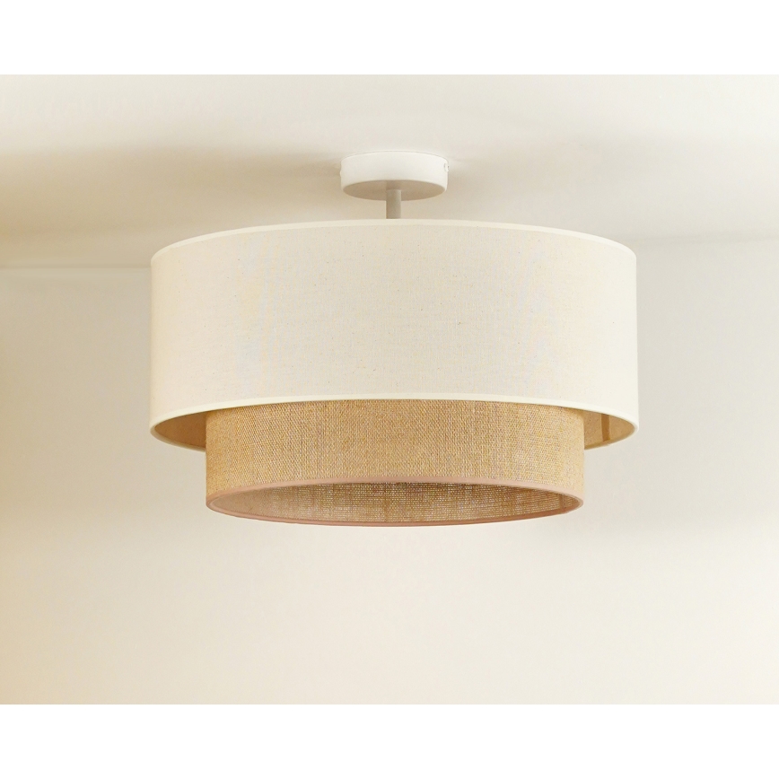 Duolla - Plafonski luster BOHO za površinsku montažu 1xE27/15W/230V prečnik 45 cm krem/braon