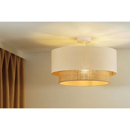 Duolla - Plafonski luster BOHO za površinsku montažu 1xE27/15W/230V prečnik 45 cm krem/braon