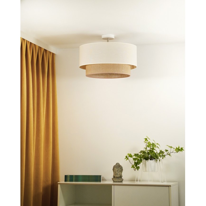 Duolla - Plafonski luster BOHO za površinsku montažu 1xE27/15W/230V prečnik 45 cm krem/braon