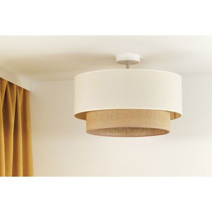 Duolla - Plafonski luster BOHO za površinsku montažu 1xE27/15W/230V prečnik 45 cm krem/braon