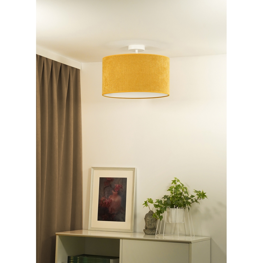 Duolla - Plafonski luster CORDUROY 1xE27/15W/230V prečnik 40 cm žut