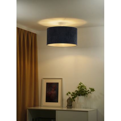Duolla - Plafonski luster CORDUROY 1xE27/15W/230V, tamno plava, prečnik 40 cm