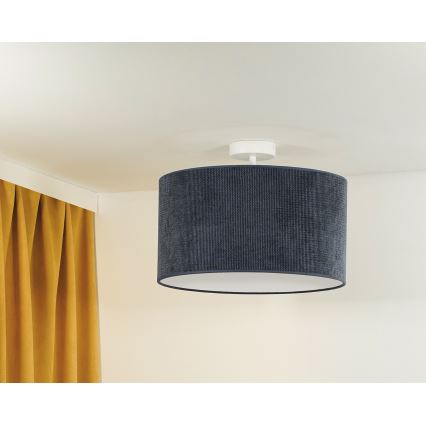 Duolla - Plafonski luster CORDUROY 1xE27/15W/230V, tamno plava, prečnik 40 cm