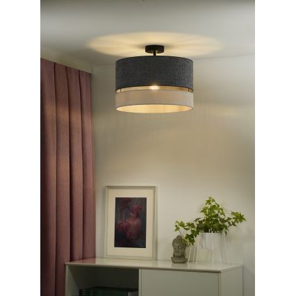 Duolla - Plafonski luster DOUBLE 1xE27/15W/230V, prečnik 40 cm, siva
