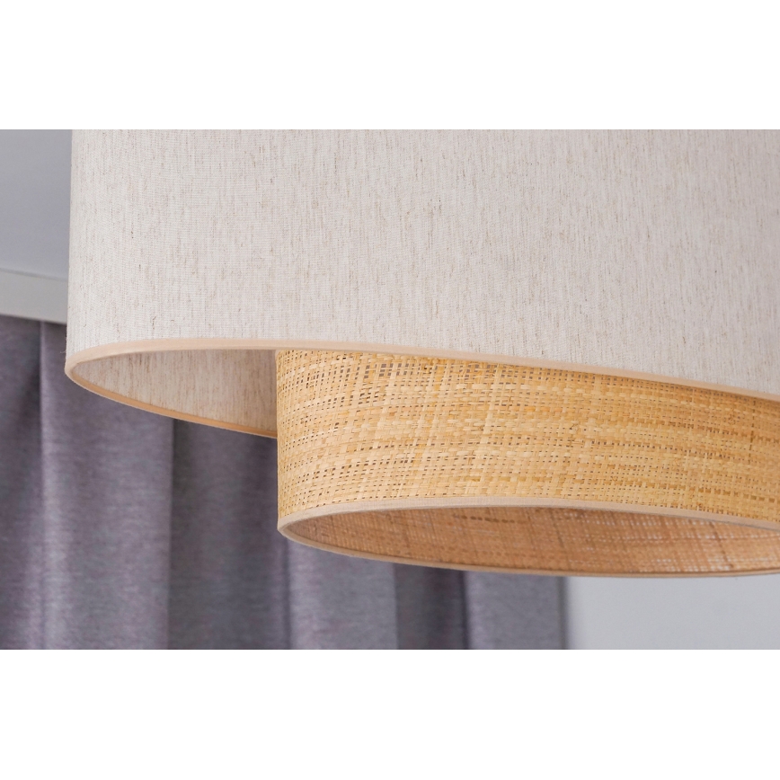 Duolla - Plafonski luster DOUBLE OVAL NATURE 2xE27/15W/230V krem/bež