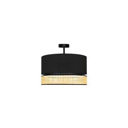Duolla - Plafonski luster DOUBLE RATTAN 1xE27/15W/230V fi 40 cm crna/bež