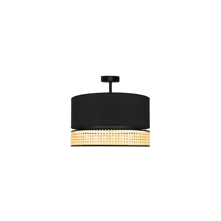 Duolla - Plafonski luster DOUBLE RATTAN 1xE27/15W/230V fi 40 cm crna/bež