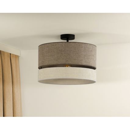 Duolla - Plafonski luster DOUBLE za površinsku montažu 1xE27/15W/230V pr. 40 cm braon/siva