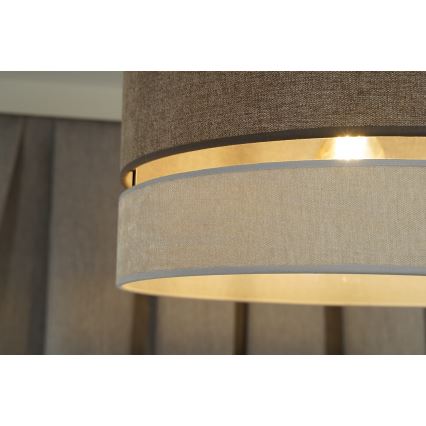 Duolla - Plafonski luster DOUBLE za površinsku montažu 1xE27/15W/230V pr. 40 cm braon/siva
