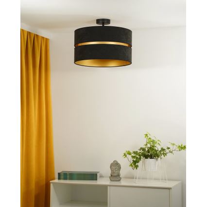 Duolla - Plafonski luster DUO 1xE27/15W/230V prečnik 40 cm crna/zlatna