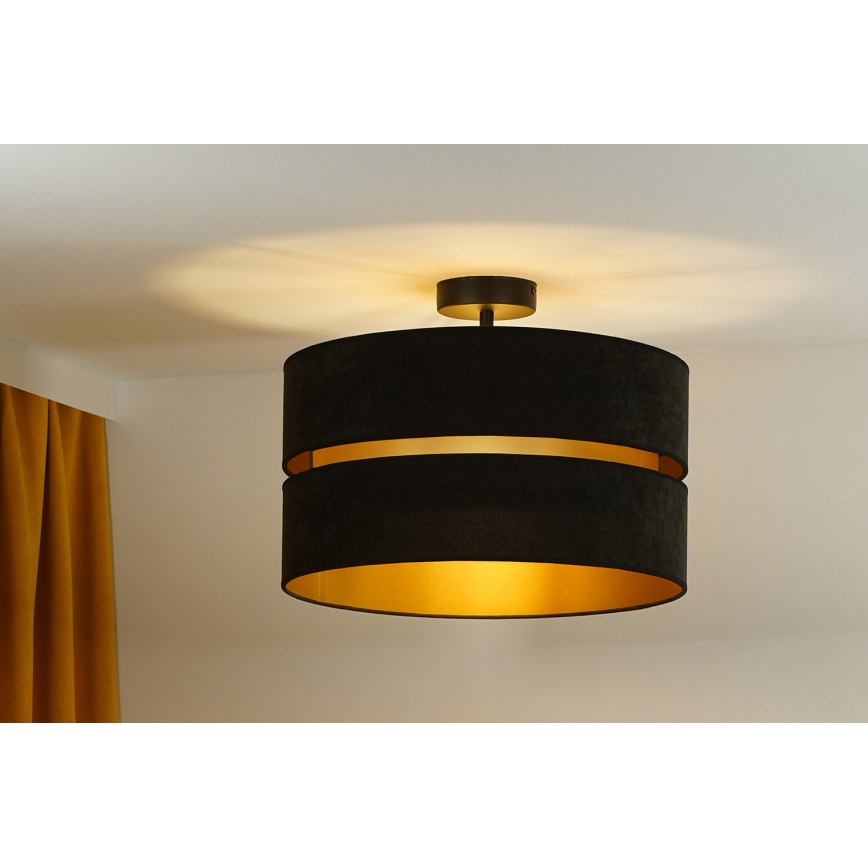 Duolla - Plafonski luster DUO 1xE27/15W/230V prečnik 40 cm crna/zlatna