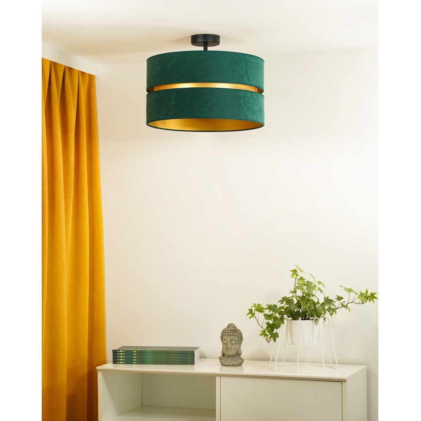 Duolla - Plafonski luster DUO 1xE27/15W/230V, prečnik 40 cm, zelena/zlatna