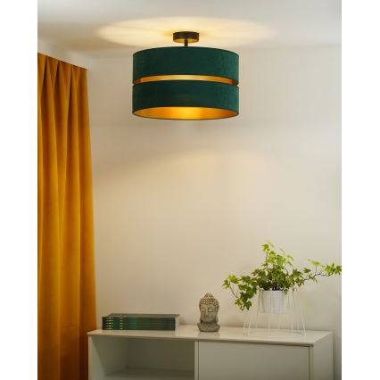 Duolla - Plafonski luster DUO 1xE27/15W/230V, prečnik 40 cm, zelena/zlatna