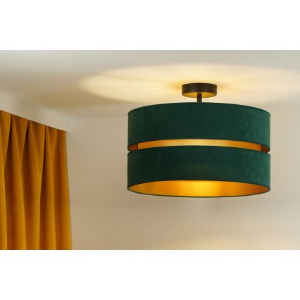 Duolla - Plafonski luster DUO 1xE27/15W/230V, prečnik 40 cm, zelena/zlatna