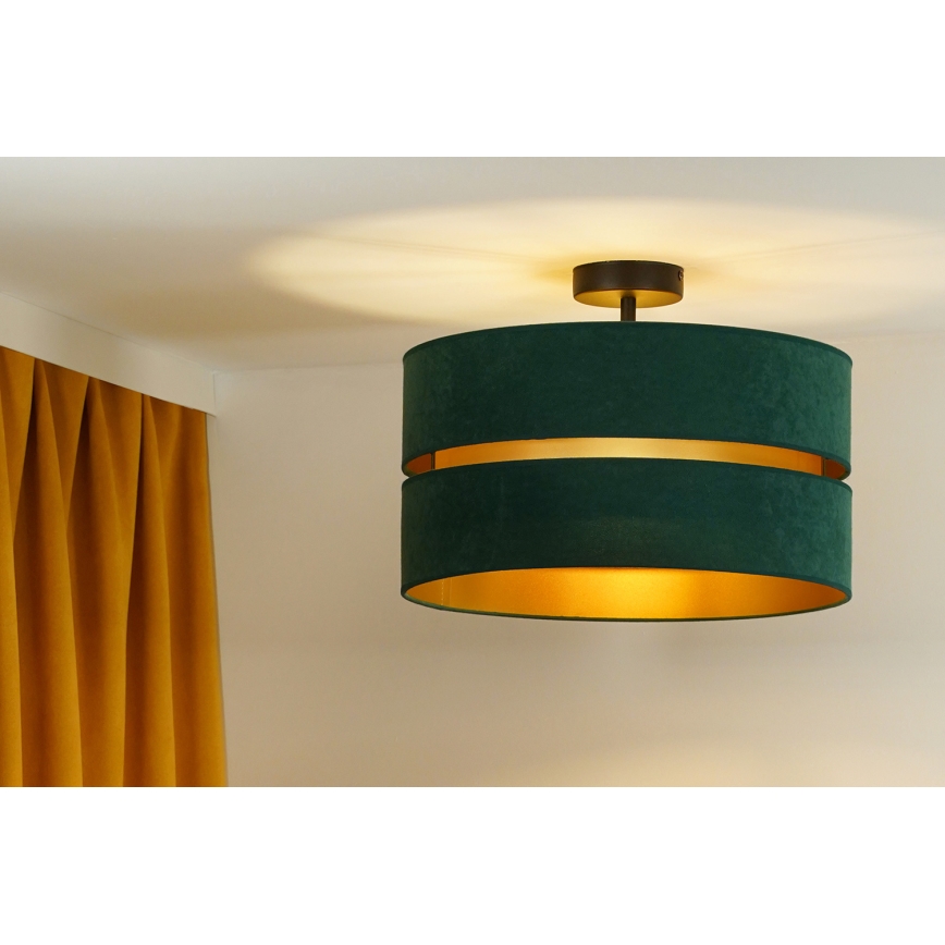 Duolla - Plafonski luster DUO 1xE27/15W/230V, prečnik 40 cm, zelena/zlatna
