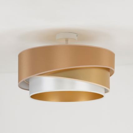 Duolla - Plafonski luster KOBO 1x E27/15W/230V, prečnik 45 cm, bakarna/zlatna/bela
