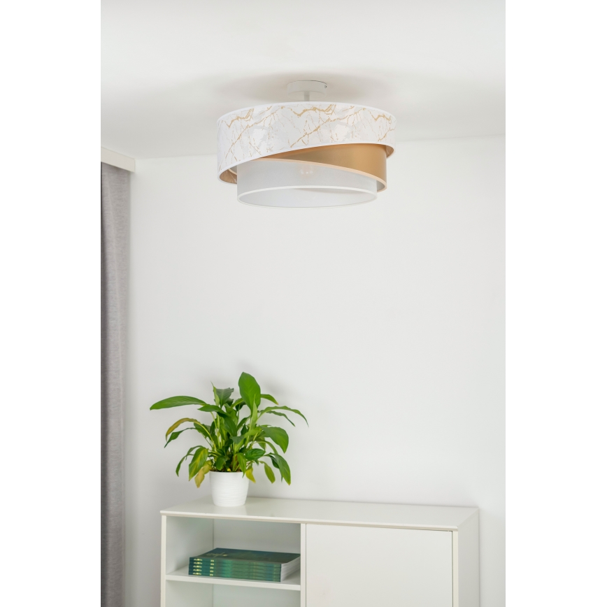 Duolla - Plafonski luster KOBO 1xE27/15W/230V prečnik 45 cm bela/zlatna